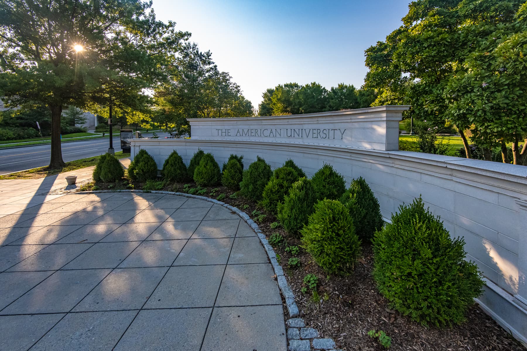 American University gate on sunny day.